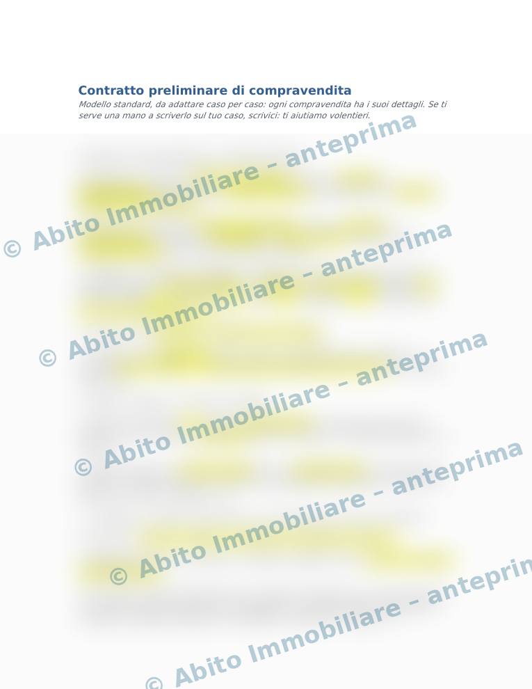 Anteprima sfocata del modello «Contratto preliminare di compravendita»