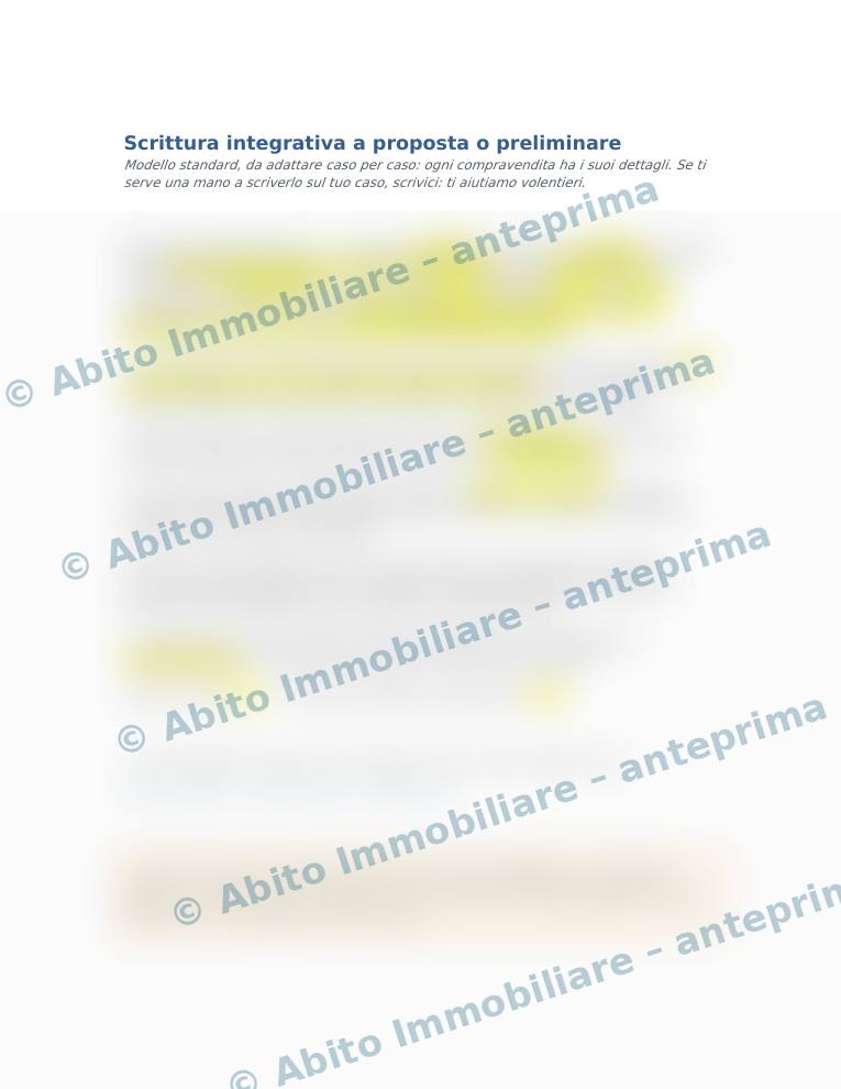 Anteprima sfocata del modello «Scrittura integrativa a proposta o preliminare»